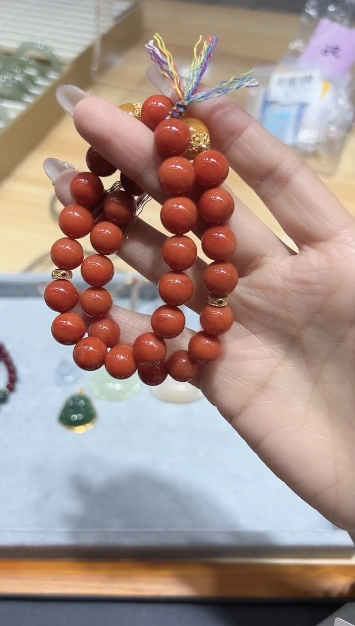 【闪购商品】南红玛瑙手链银S925镶嵌v0264