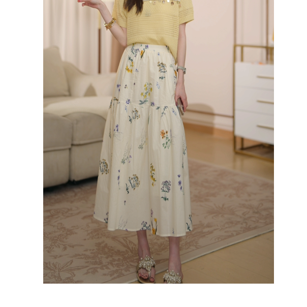 【花裙子】马克华菲女装时尚百搭早春休闲气质半身裙  F52028A527