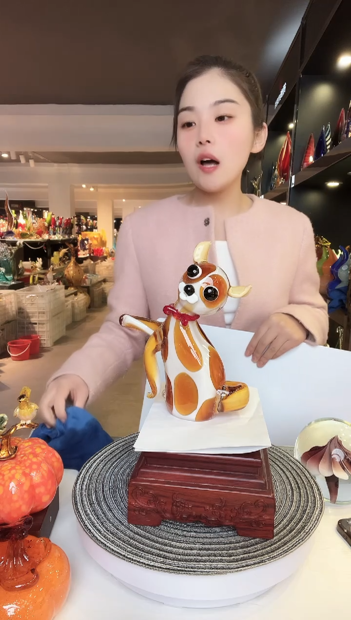 【闪购商品】茶盏琉璃纯手工狗狗