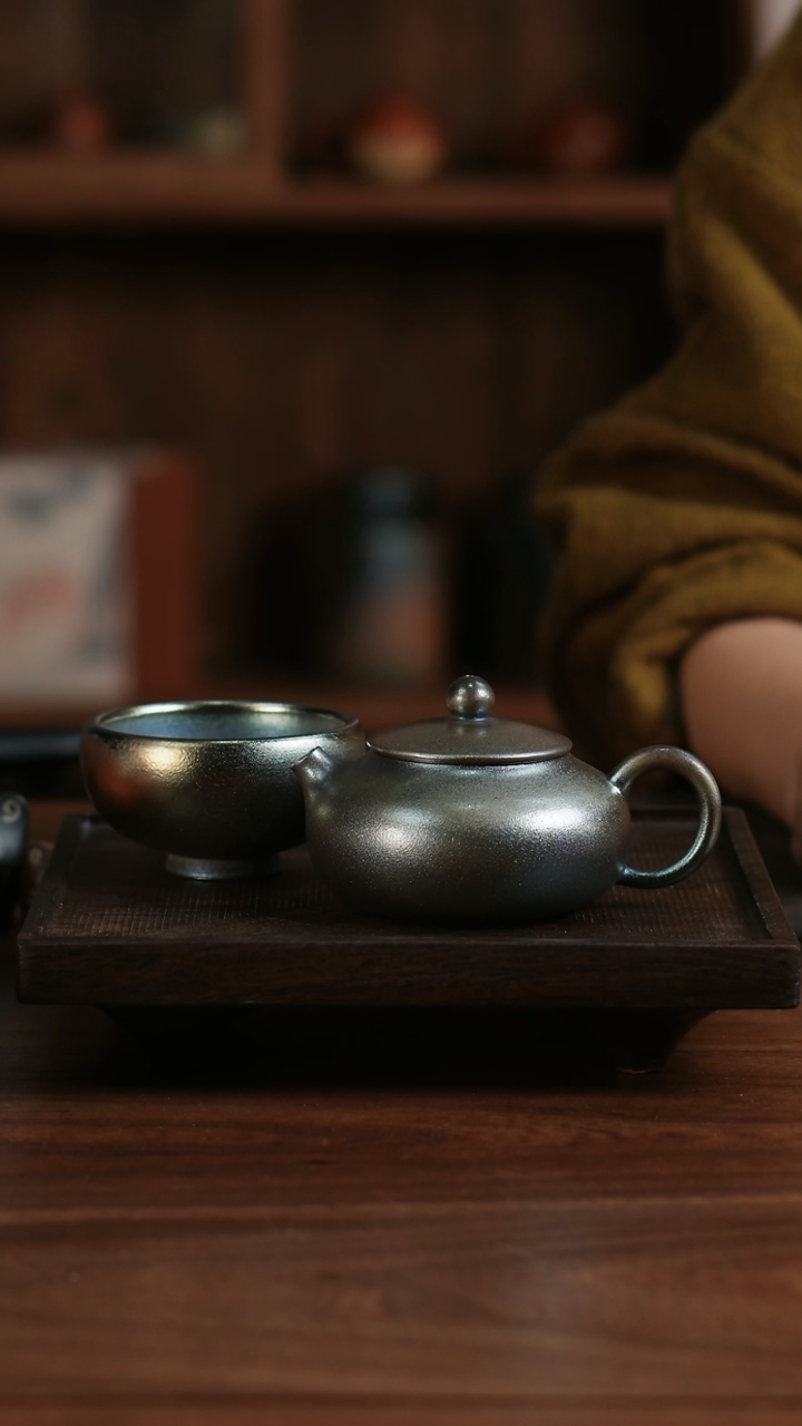 【闪购商品】二生陶作精品柴烧丰隆壶，柴烧杯