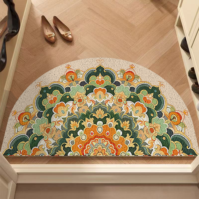 敦煌国风地垫进门门口半圆入户门垫丝圈耐磨耐脏可裁剪脚垫