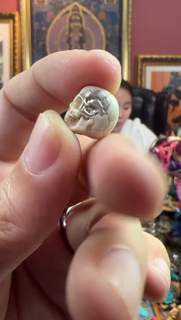 鹿骨其他63号  银色加冕骷髅配饰套装ylp9.7mm