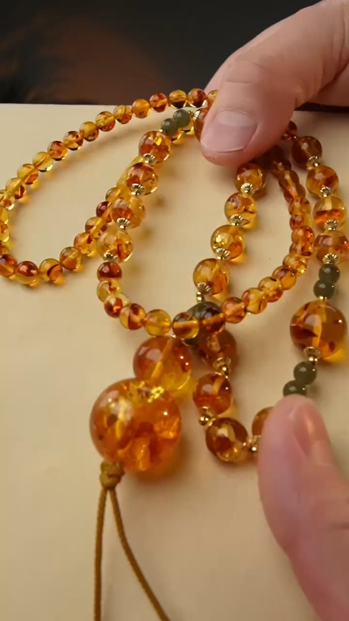 【闪购商品】琥珀颈饰未镶嵌花珀项链