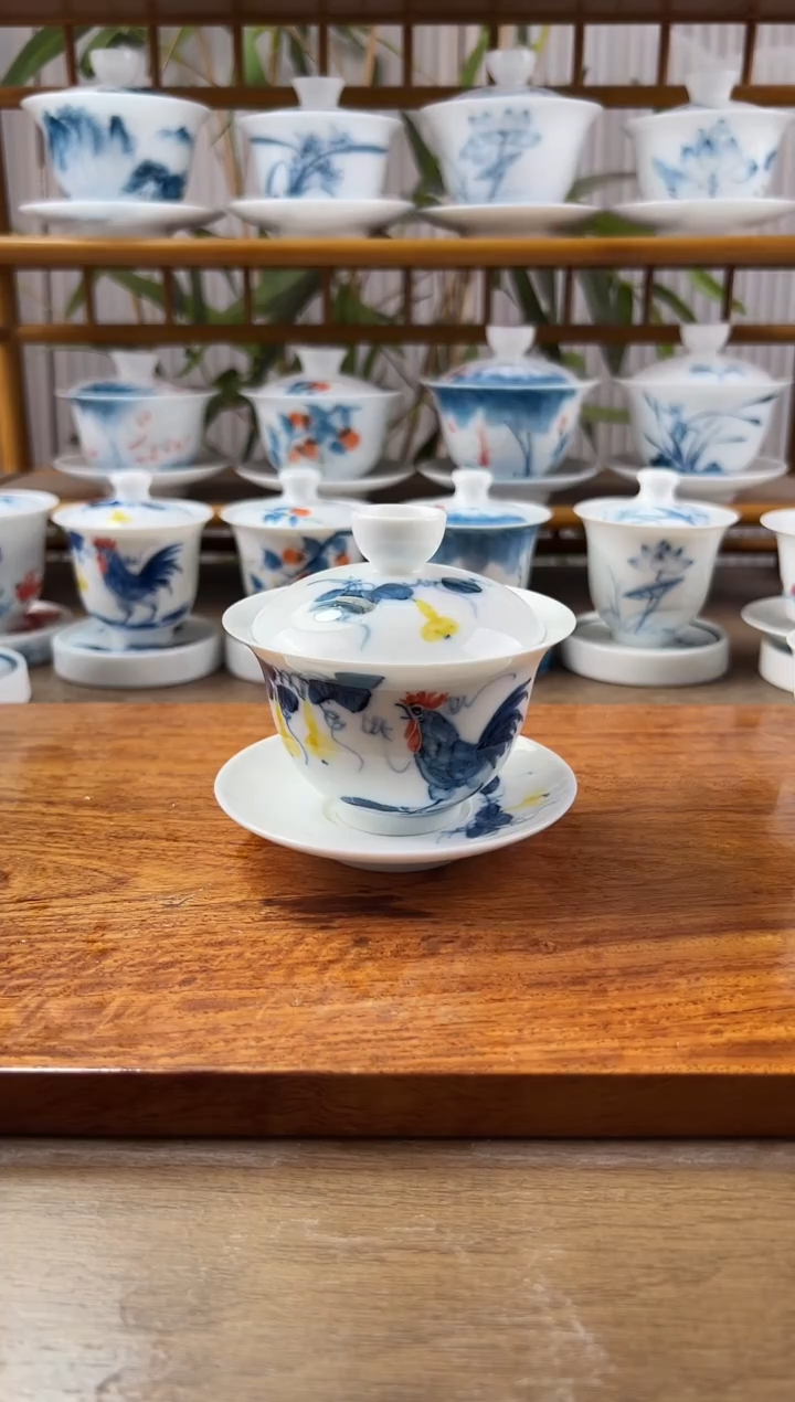 微瑕公鸡150ml三才盖碗