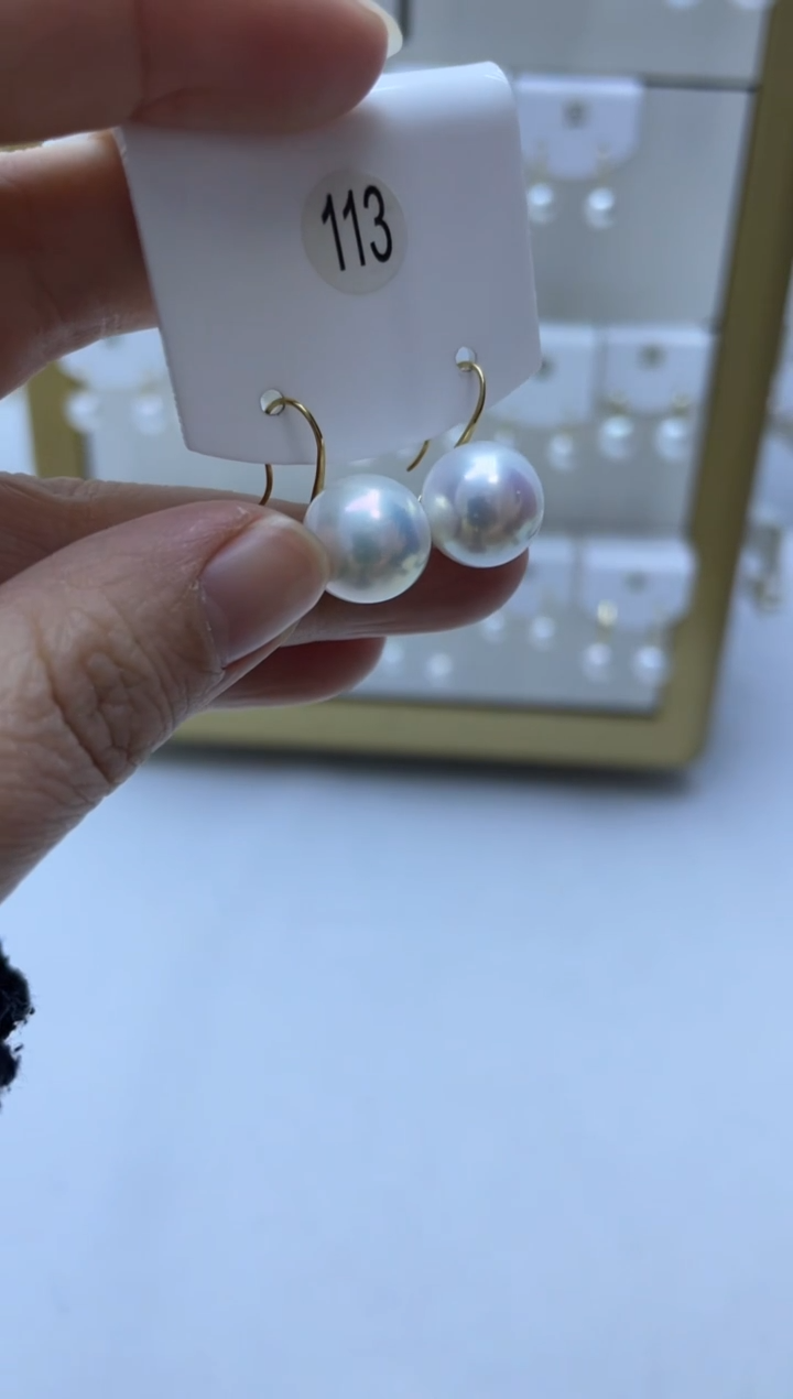 18K金镶嵌耳饰淡水珍珠113