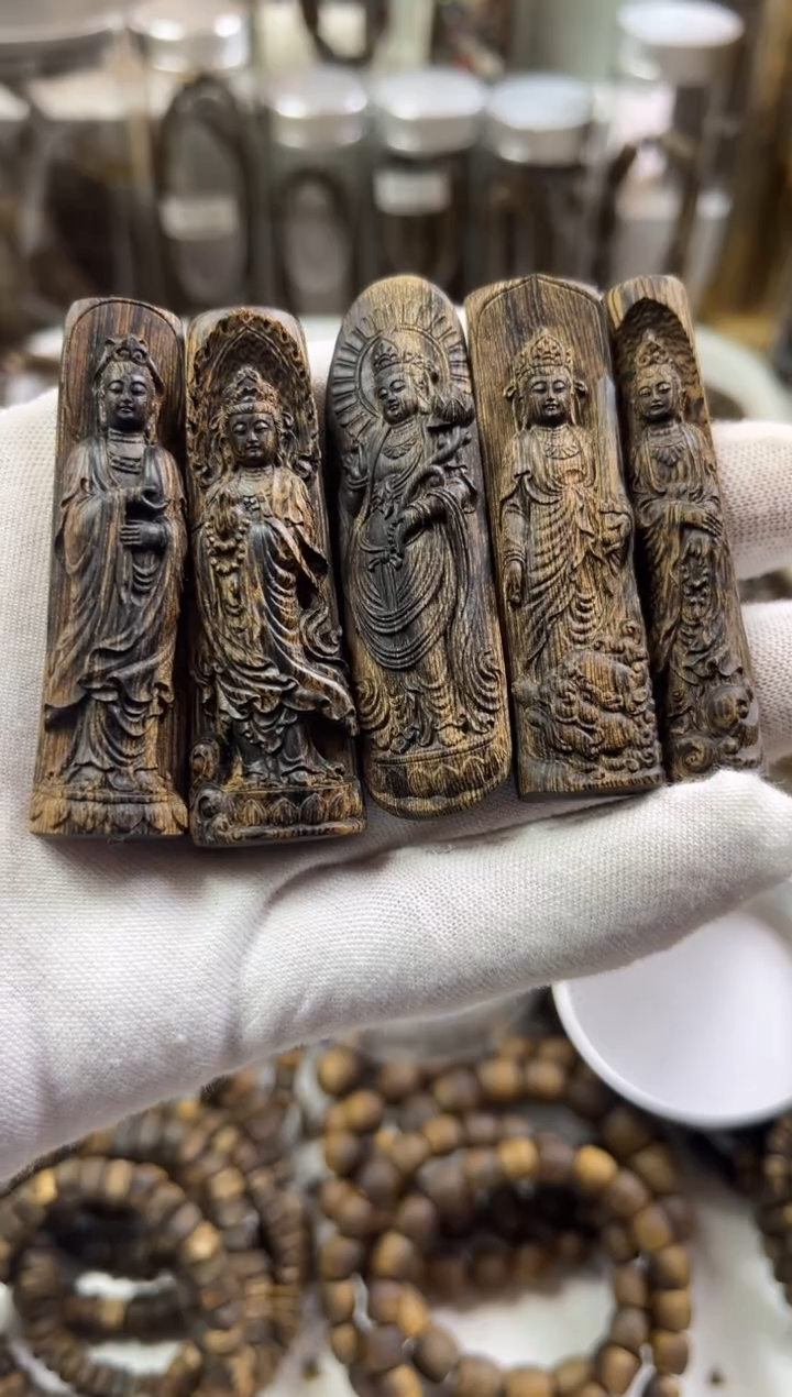 【闪购商品】沉香木手把件菲律宾沉水野料 共5块