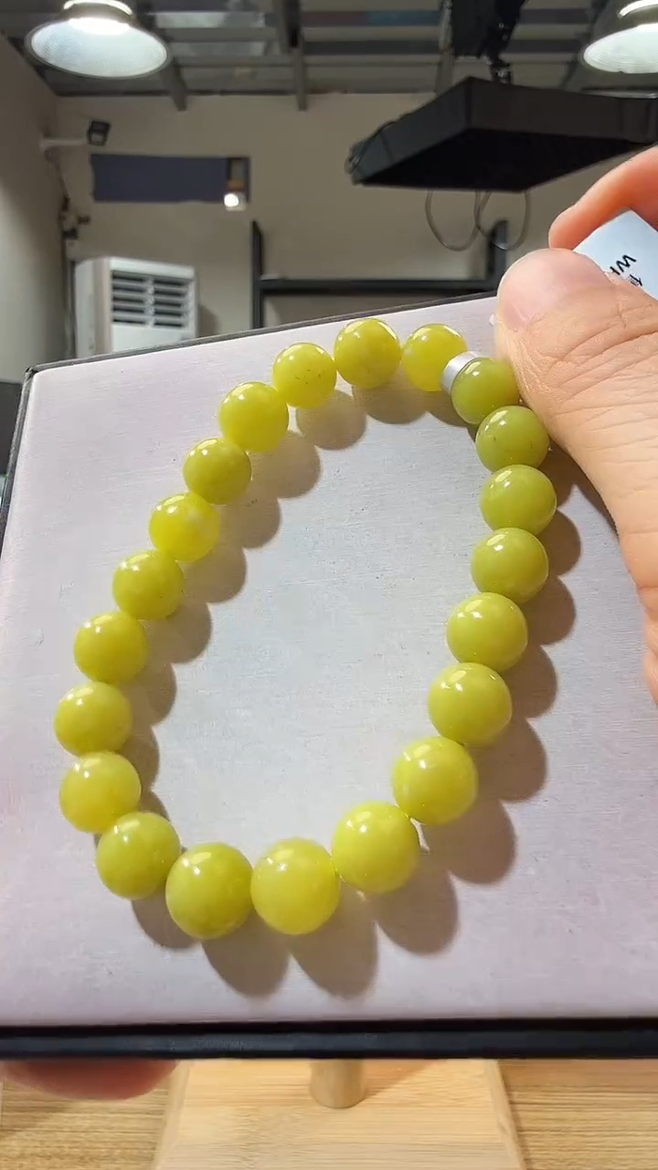 未镶嵌岫玉手链优0138 约8mm 多样性发一件