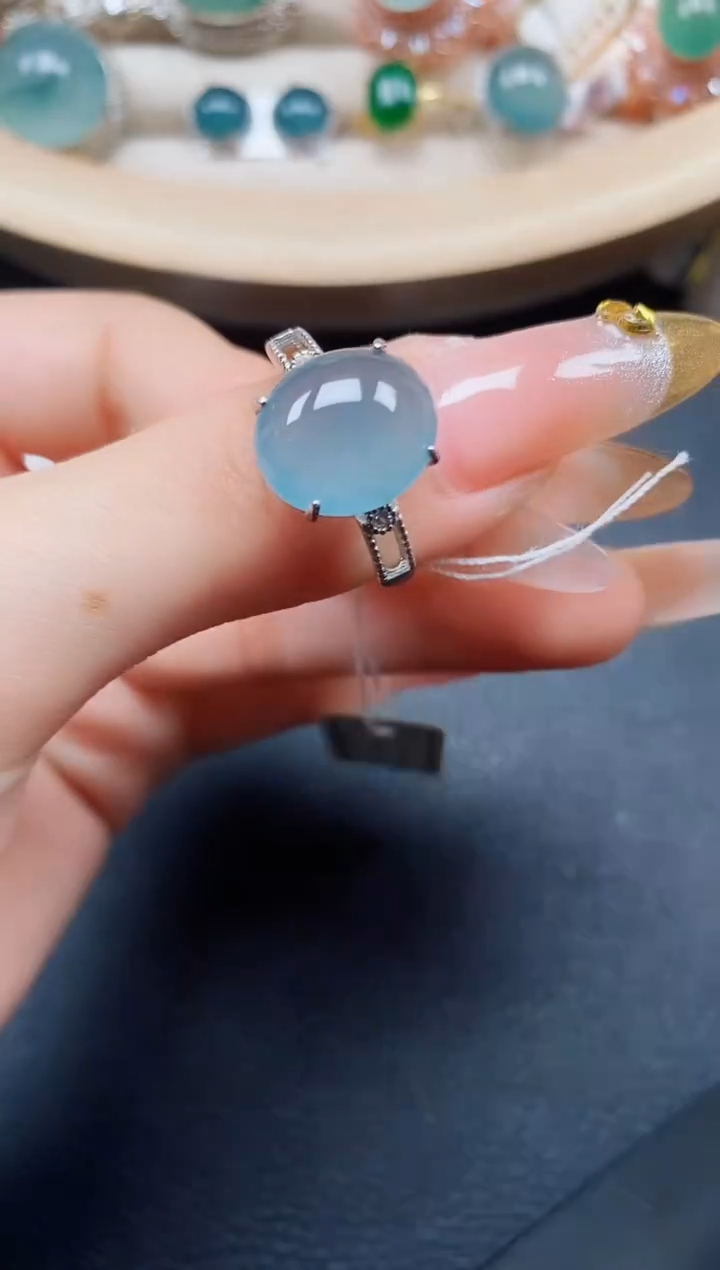 【闪购商品】翡翠戒指银S925镶嵌翡翠