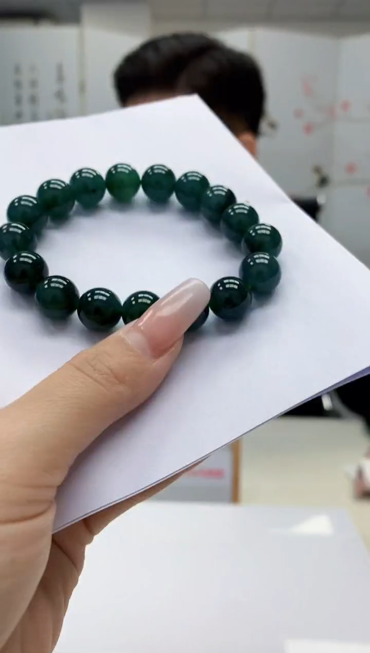 【闪购商品】定制翡翠未镶嵌4917lr-毛货手串16