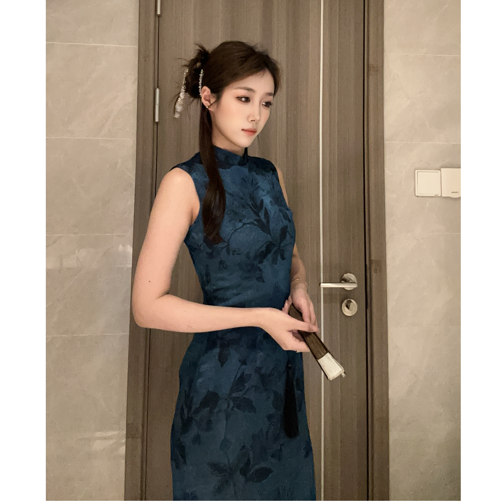 苏故里【知柚】文艺复古夏季日常旗袍优雅立领显瘦修身双层衣长120