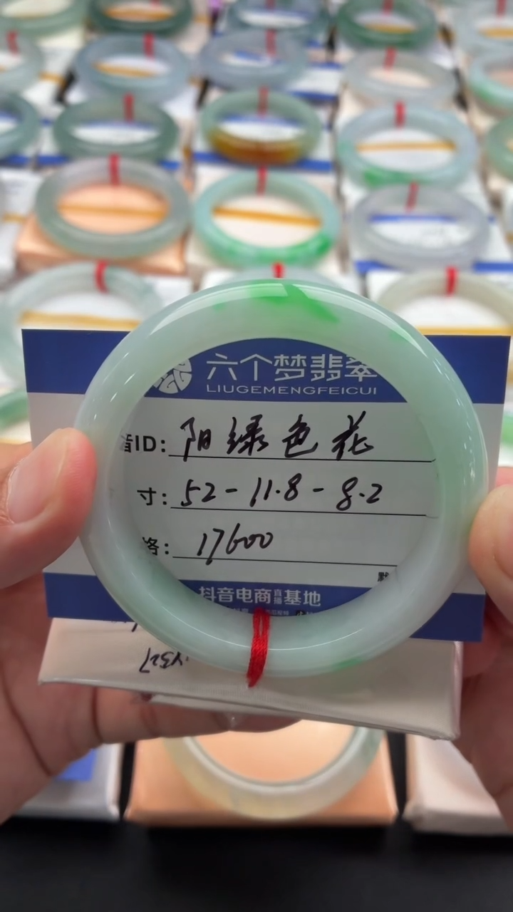 未镶嵌手镯翡翠阳绿色花 N3