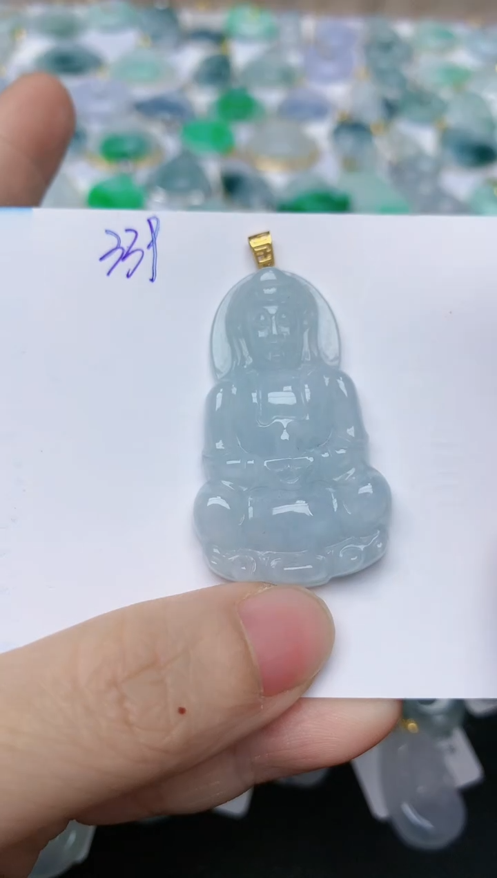 【闪购商品】翡翠颈饰18K金镶嵌天然翡翠A货    339