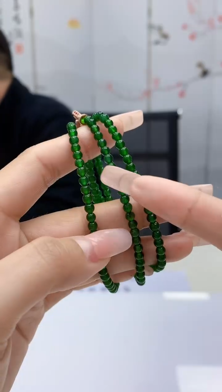 【闪购商品】定制翡翠未镶嵌5152lr-毛货珠链133