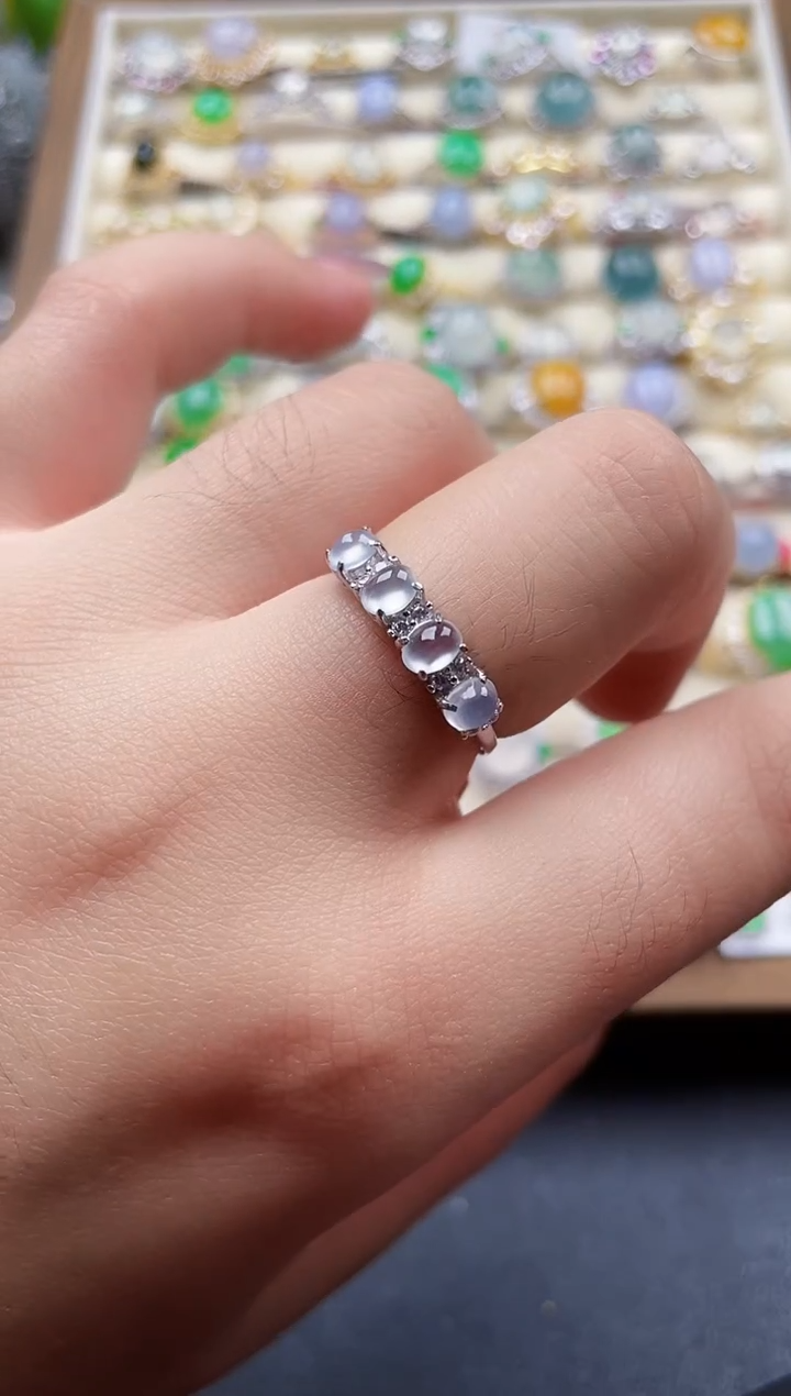 银S925镶嵌戒指翡翠167