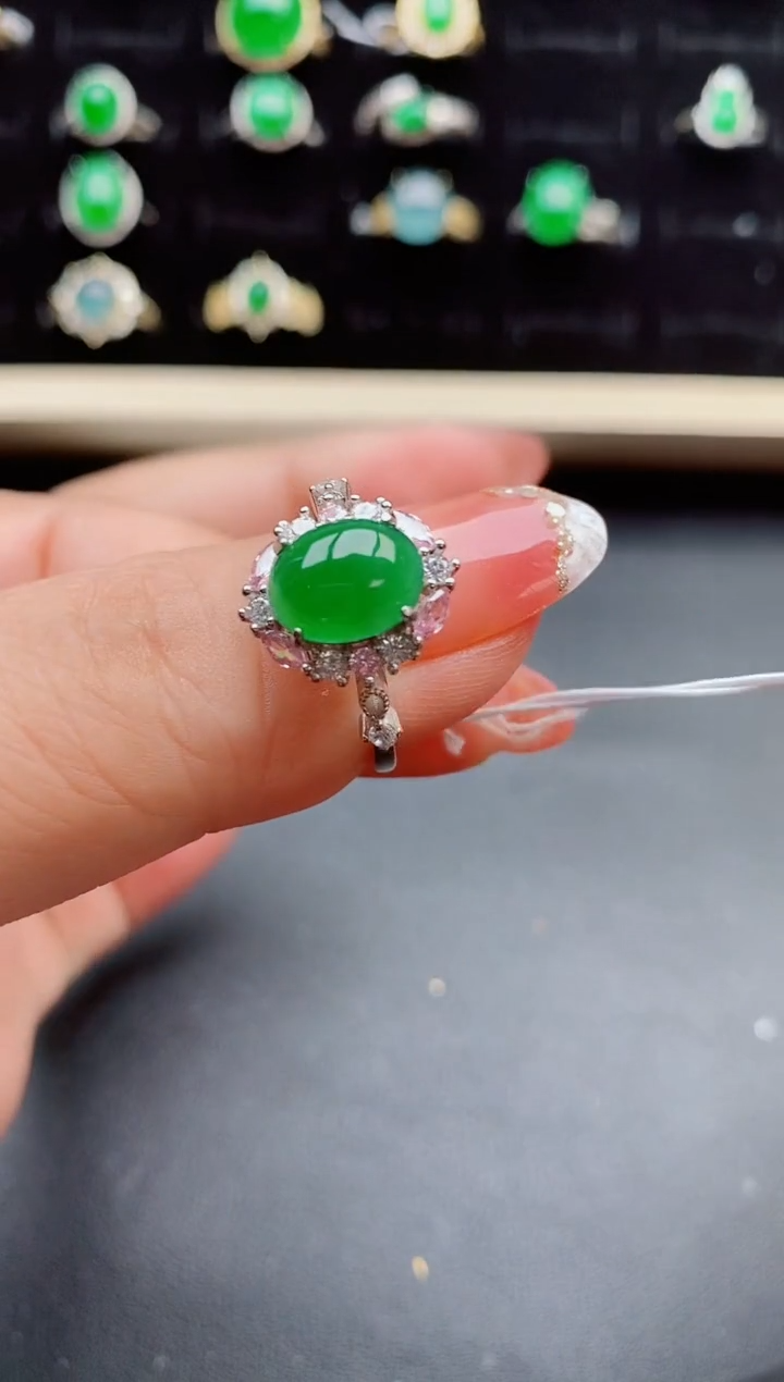 【闪购商品】翡翠戒指银S925镶嵌85080