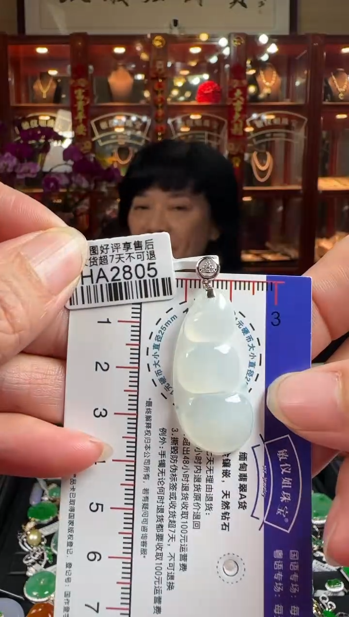 【闪购商品】翡翠颈饰18K金镶嵌HA2805冰豆豆