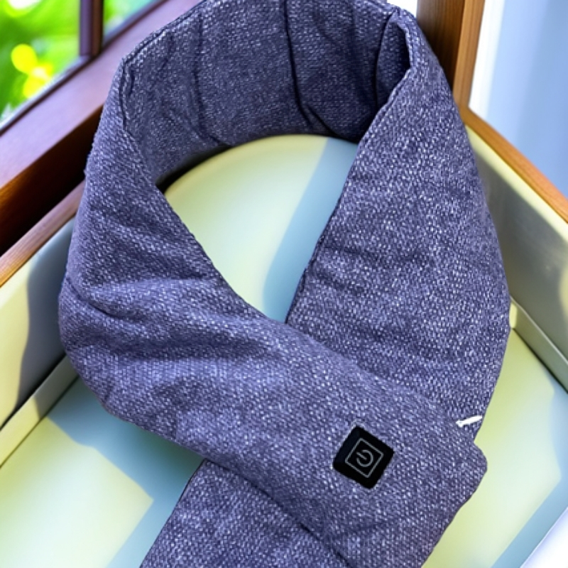 围脖冬季智能防寒保暖护颈神器蓝色秋冬灰色围巾护颈椎针织冬天