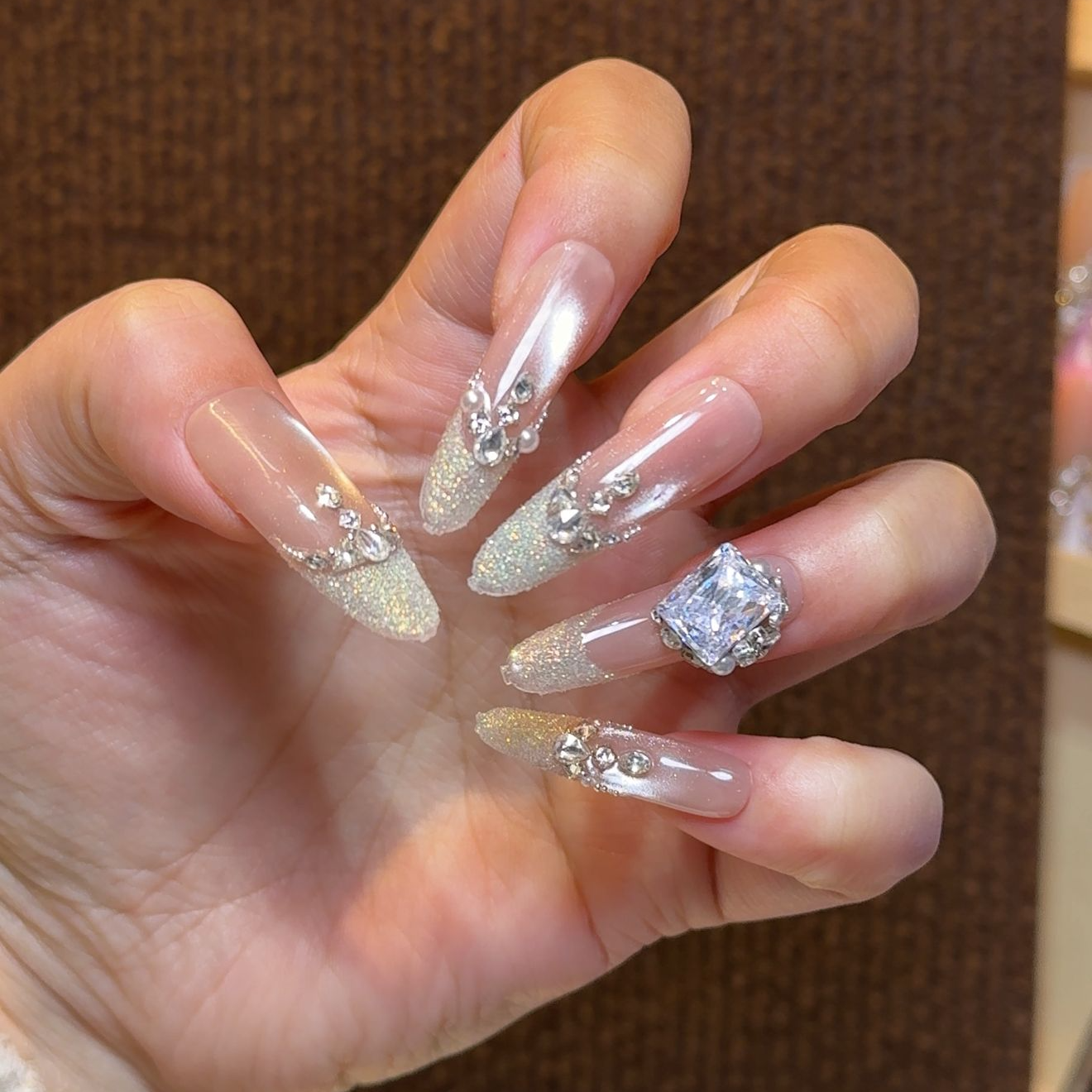 锦福（千金）裸色多巴胺中长短美甲纯手工穿戴甲