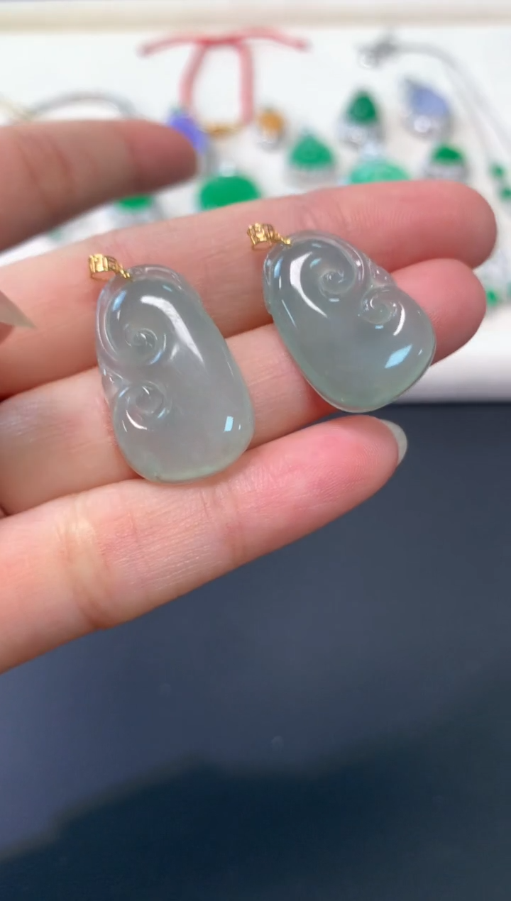 【闪购商品】翡翠吊坠(不含链)18K金镶嵌A23|198(多样性发货）