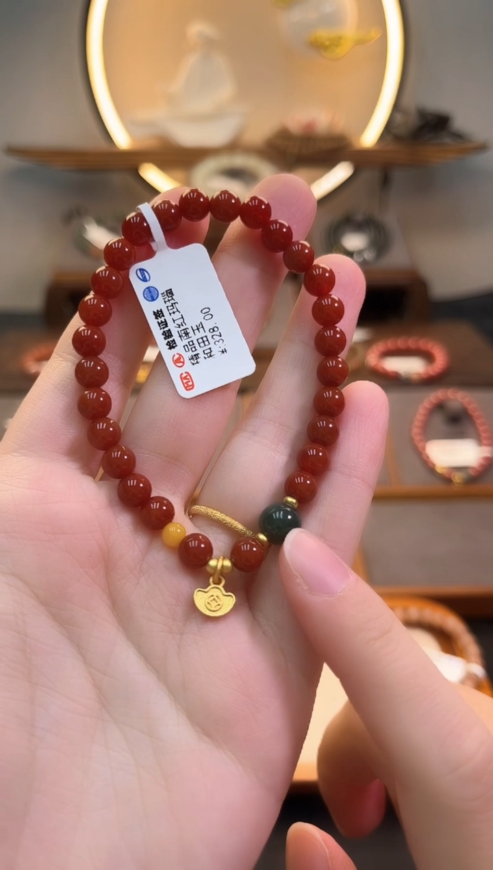 【闪购商品】玛瑙/玉髓手链合金货号827