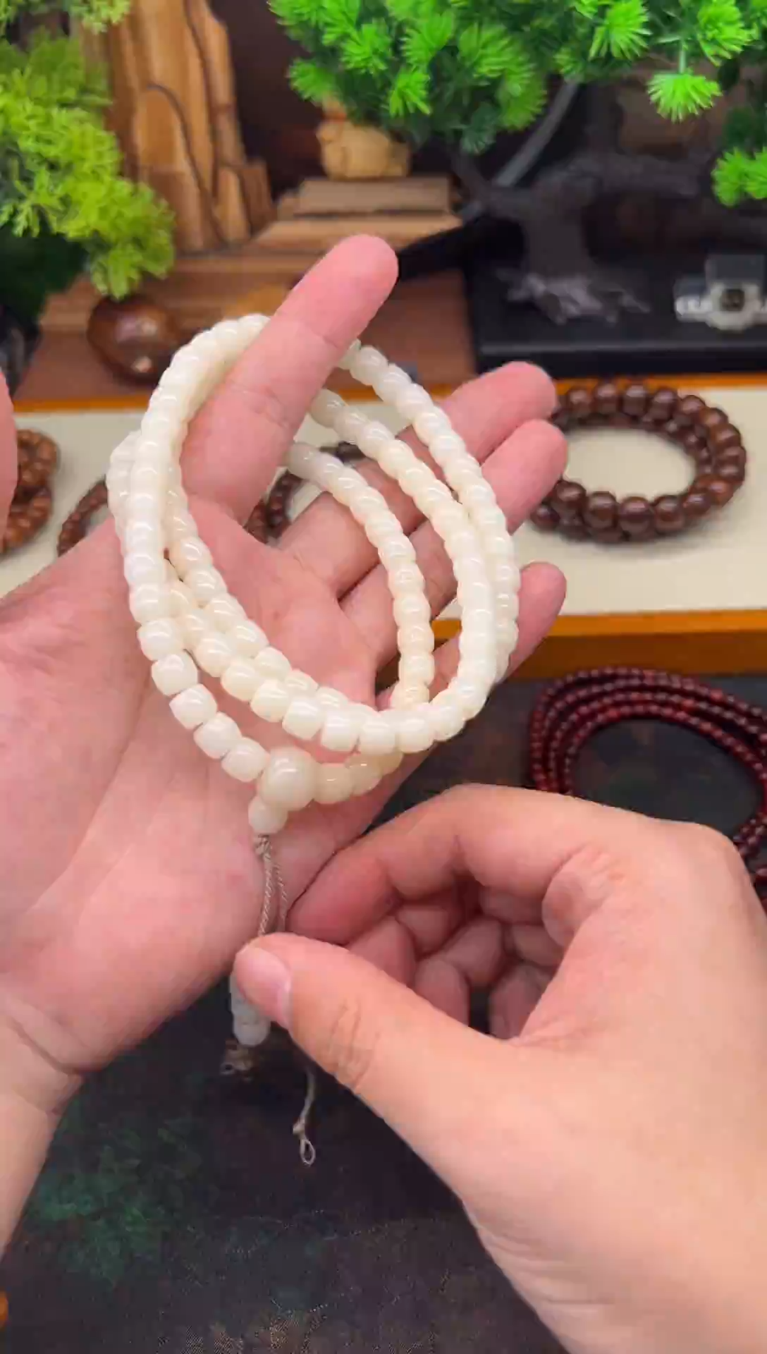 手串菩提根/象牙果羊脂白直切108颗