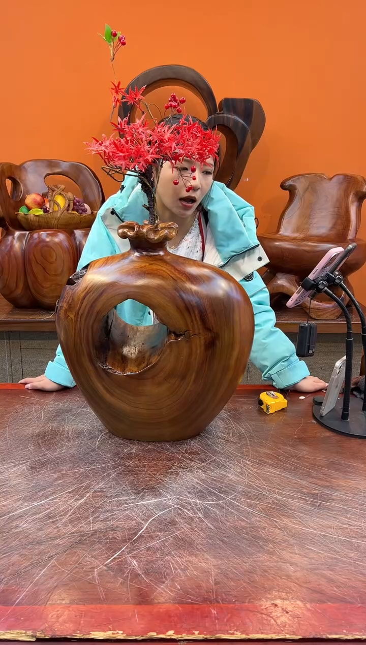 【闪购商品】稳定木实木创意花插