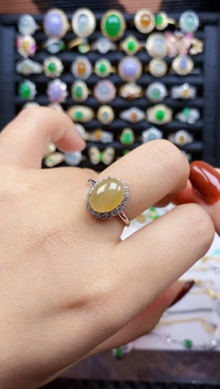 银S925镶嵌戒指翡翠434