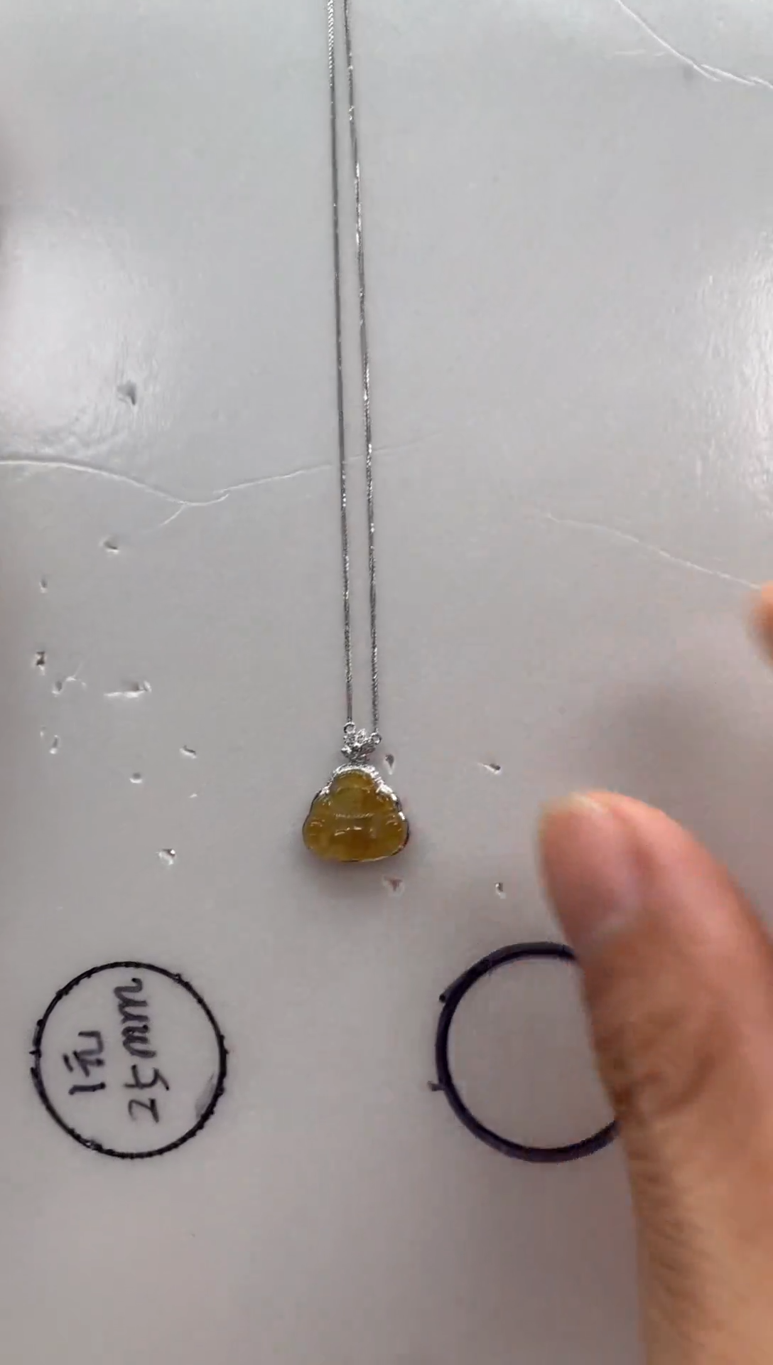 翡翠18K金镶嵌套链佛公