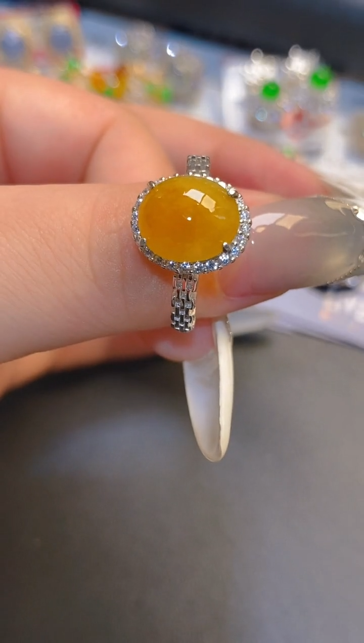 翡翠银S925镶嵌耳饰天然