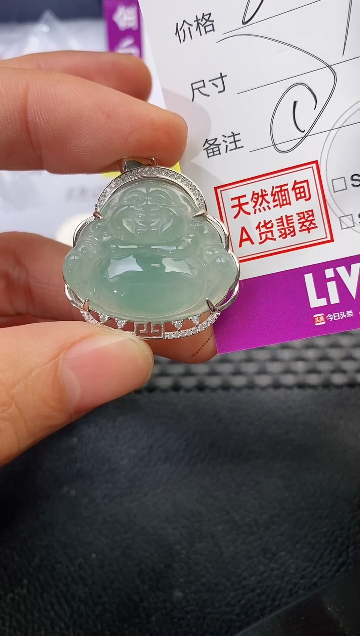 颈饰银S925镶嵌翡翠黑****姆挂件