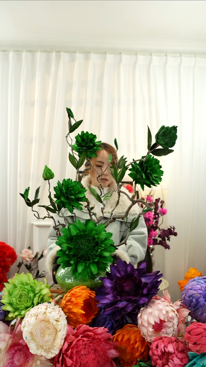 永生洋蓟 霸王花 龙枣枝不带瓶【墨绿】A44