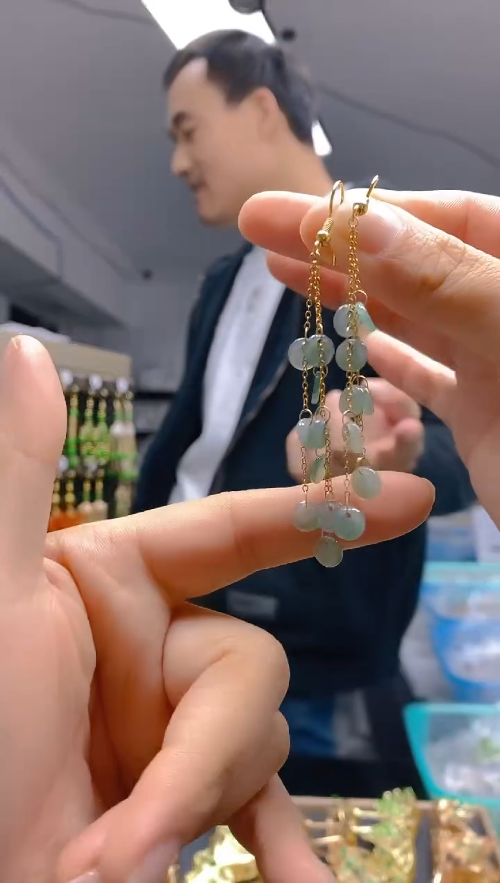 【闪购商品】翡翠耳饰合金0138翡翠耳钩