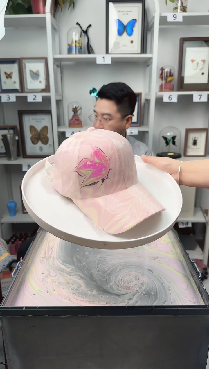 纯棉成人款蝴蝶水拓帽