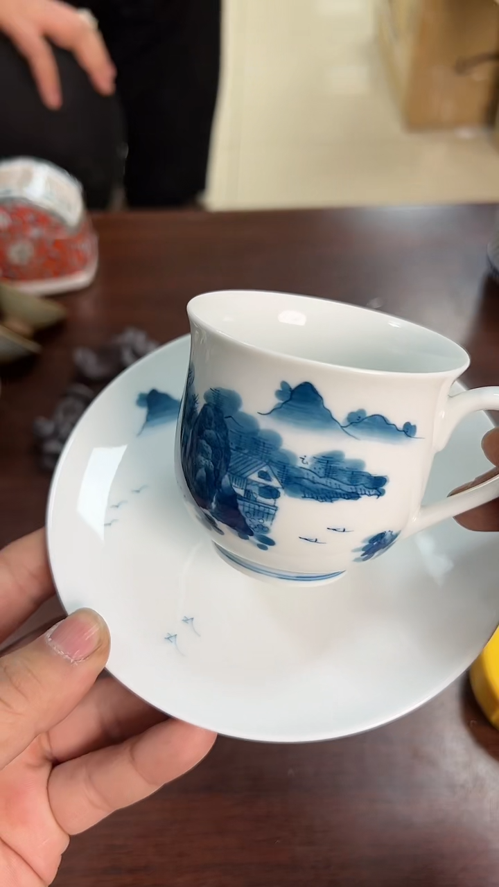 【闪购商品】田万青花手绘咖啡杯