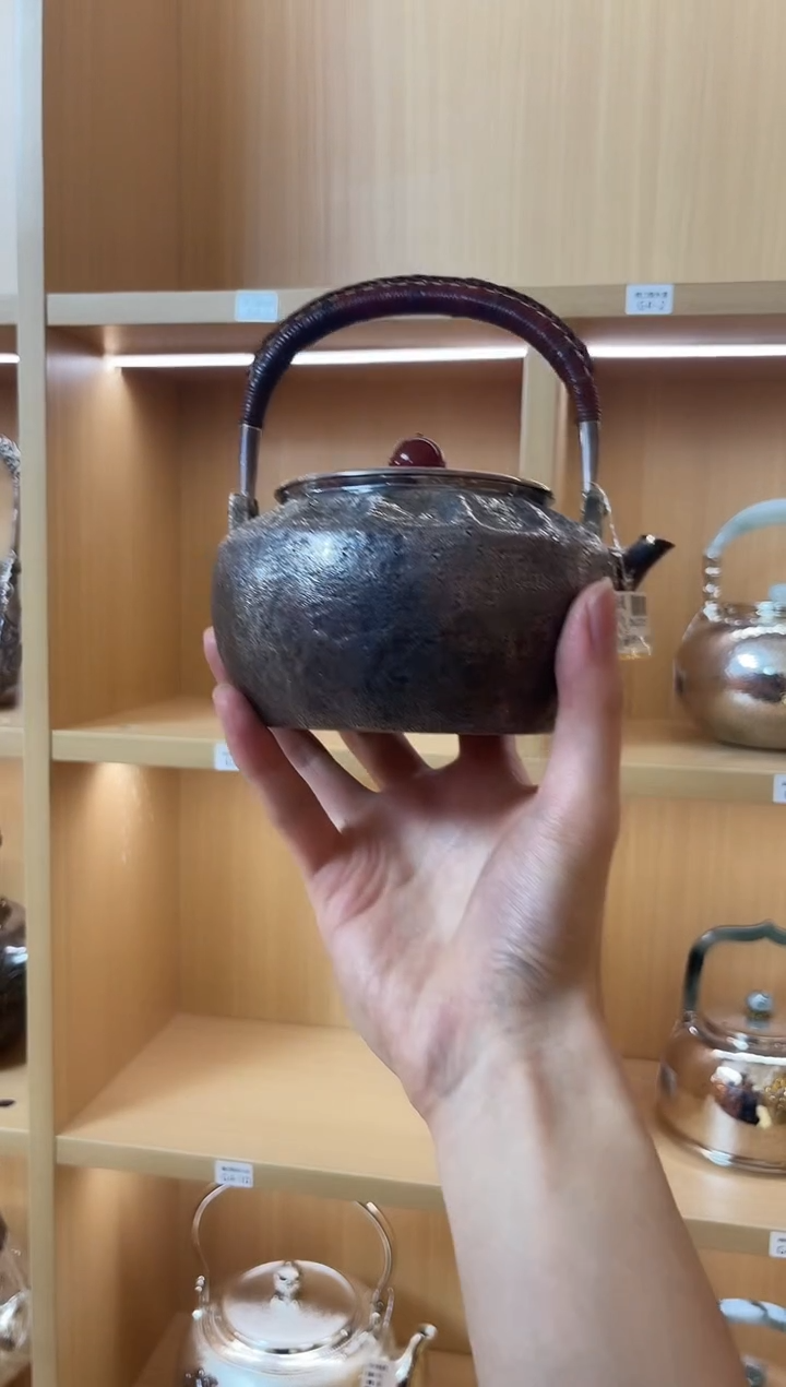 古悦足银999泡茶壶