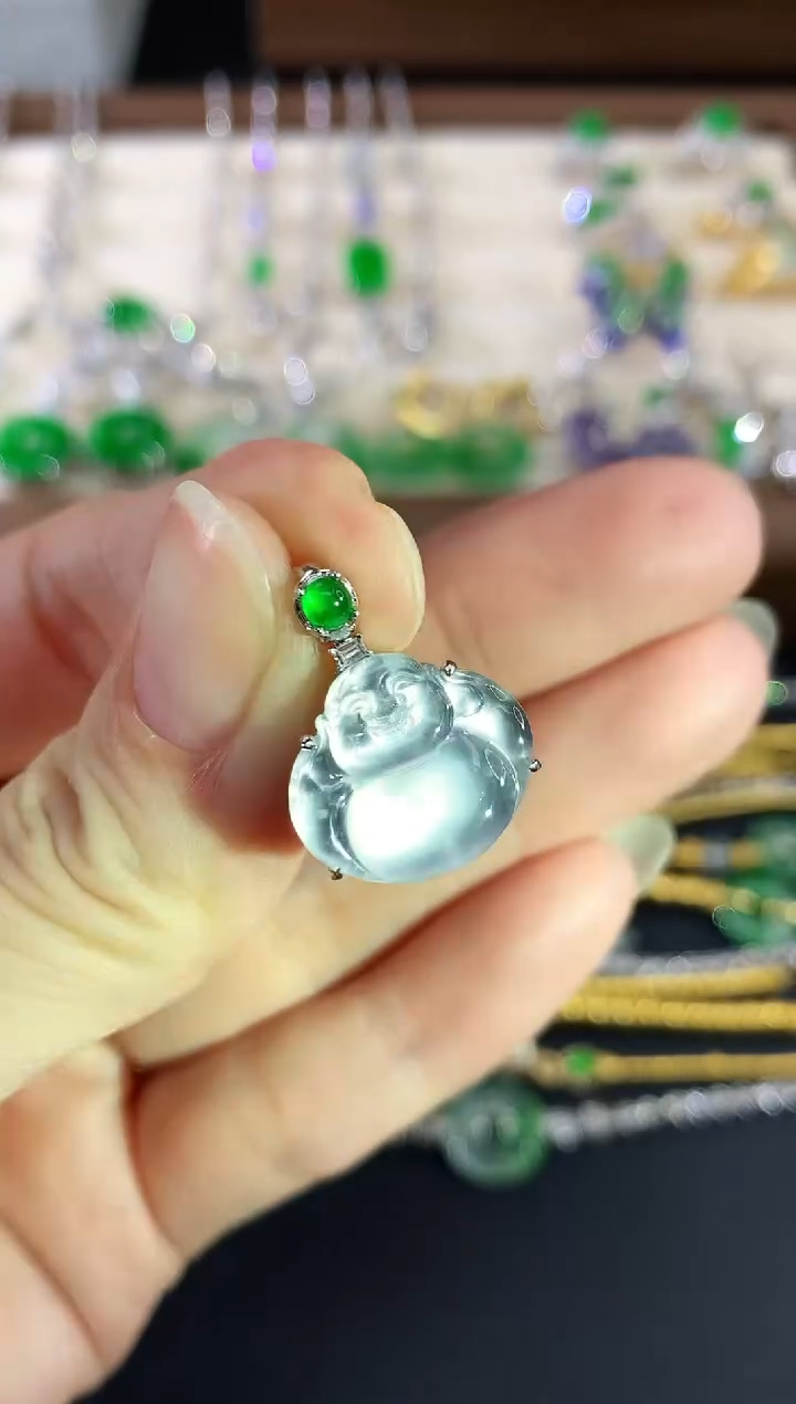 吊坠(不含链)18K金镶嵌翡翠234|11800