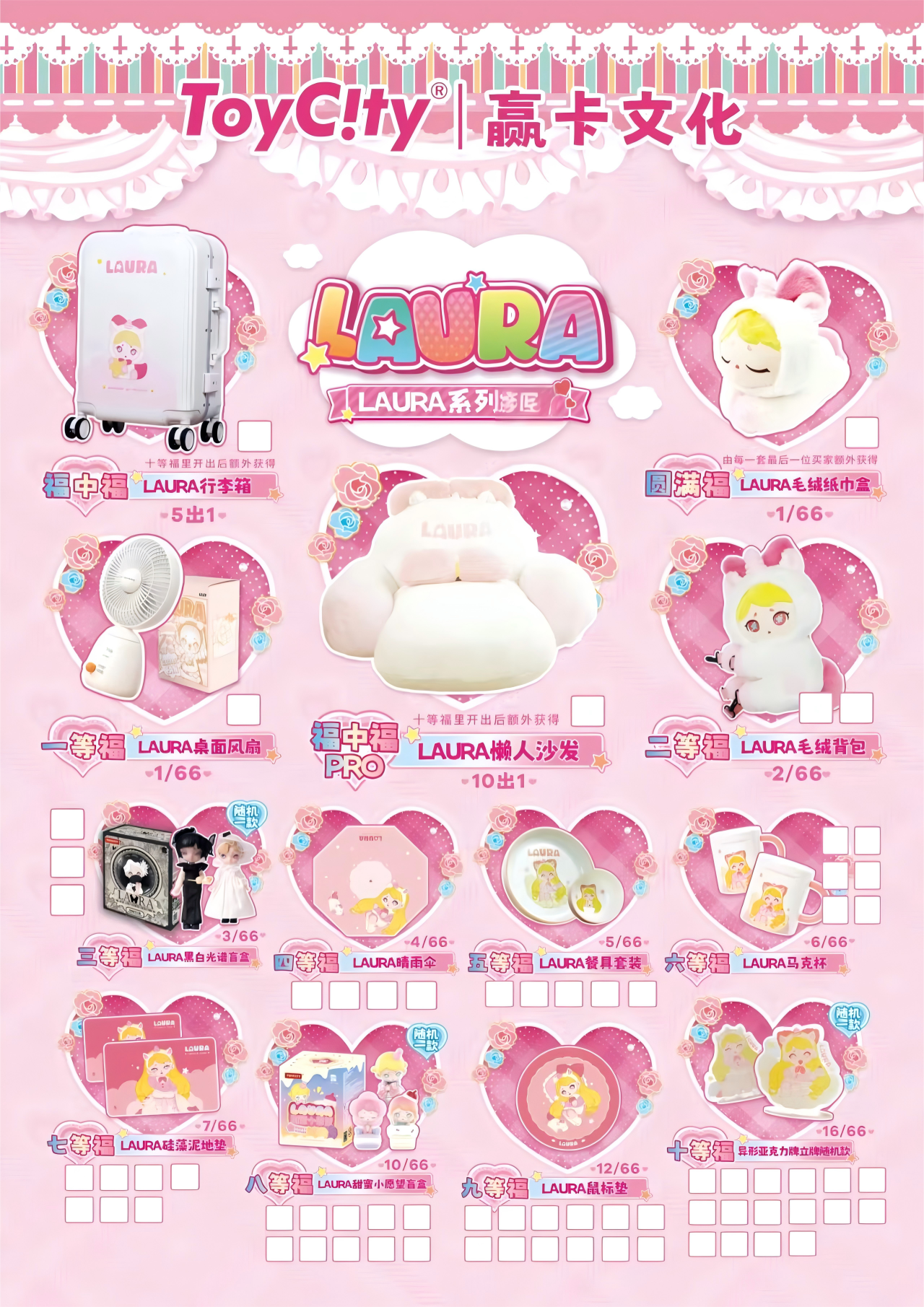 劳拉LAURA系列  风扇背包雨伞餐具 盲盒代拆