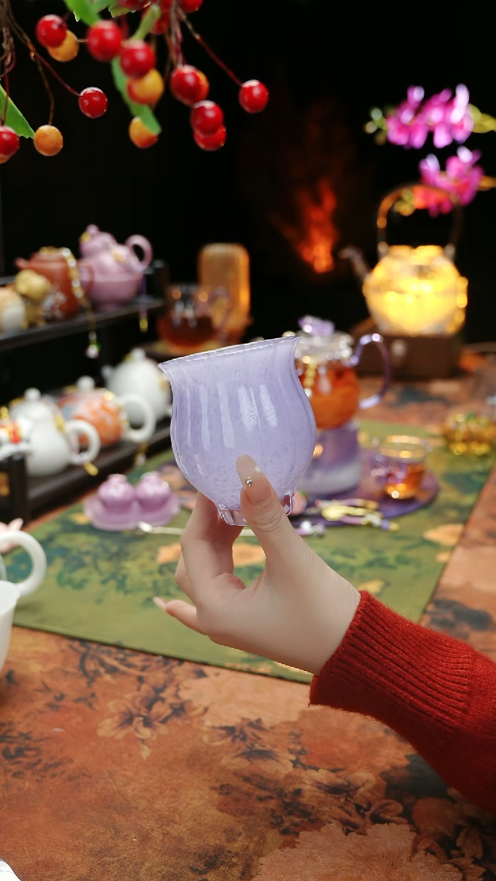 【闪购商品】紫色水晶琉璃水仙杯110ccc