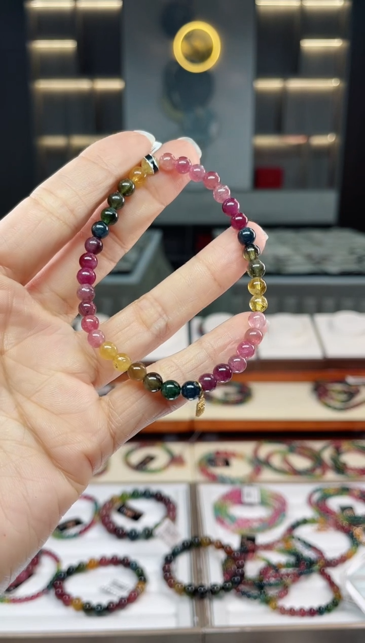 未镶嵌老矿碧玺单圈手串5mm+碧玺（多样性发一条）Q