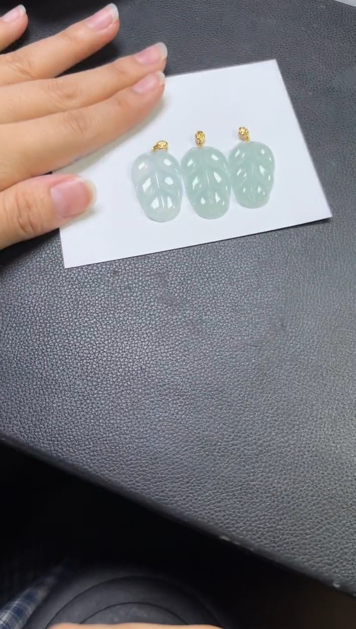 翡翠挂件18K金镶嵌多样性发一件40#-A2