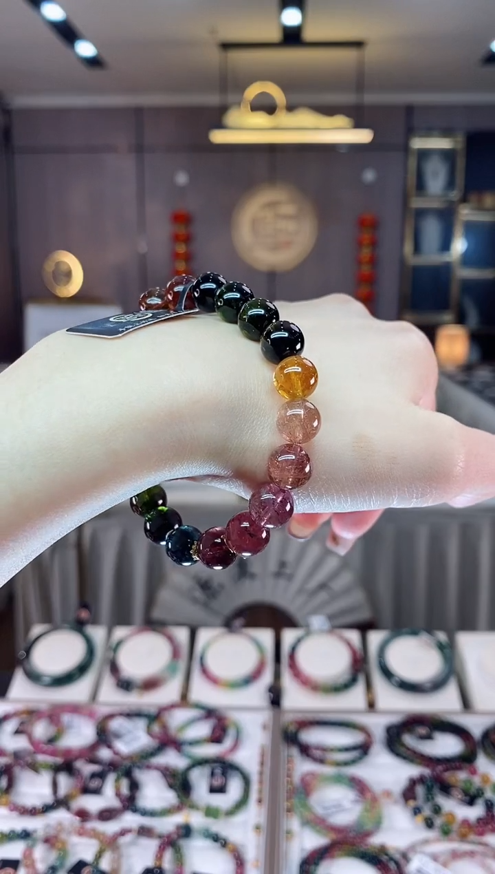 【闪购商品】碧玺单圈手串9mm+未镶嵌一物一证dan