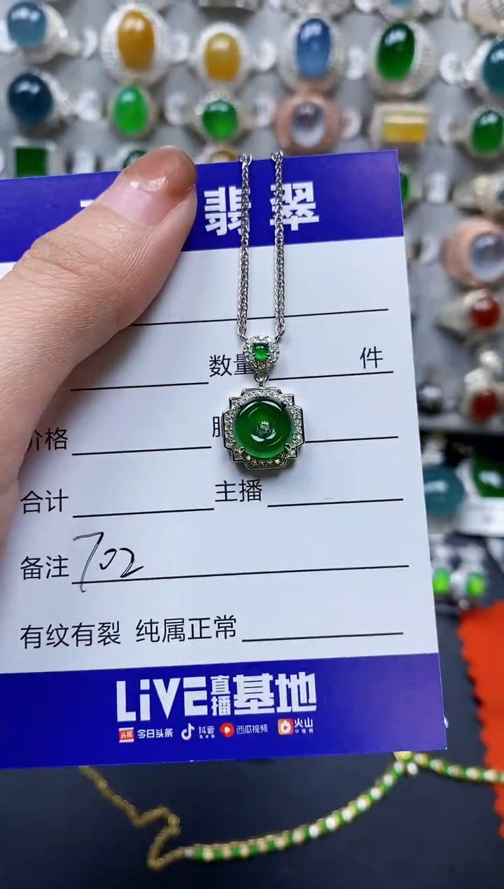 【闪购商品】翡翠颈饰银S925镶嵌0702
