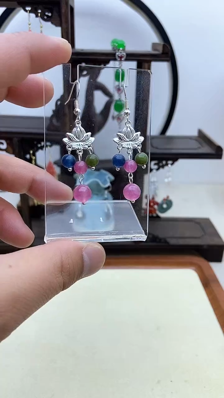 【闪购商品】碧玺耳饰银S925镶嵌109号