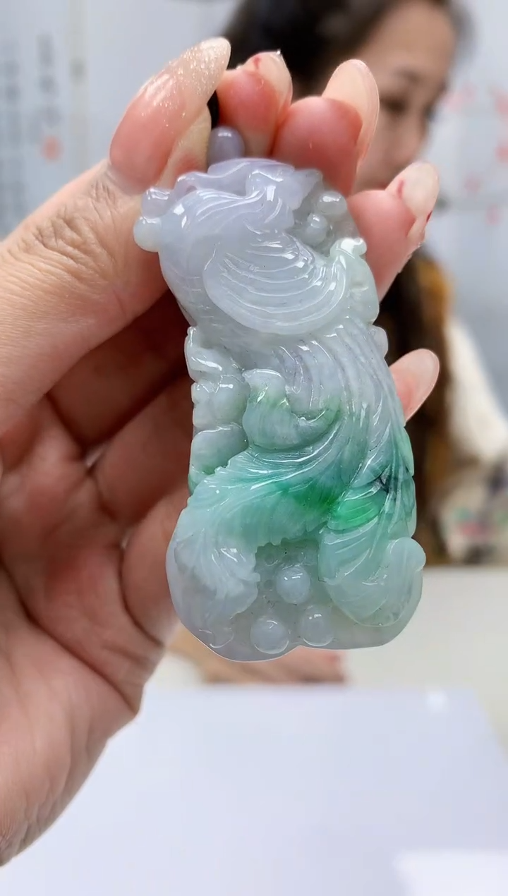 【闪购商品】定制翡翠未镶嵌4989mm-毛货挂件89