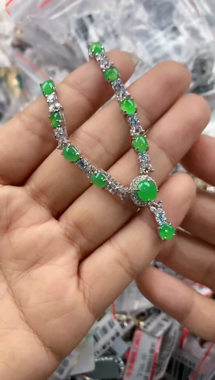 银S925镶嵌戒指翡翠444      2