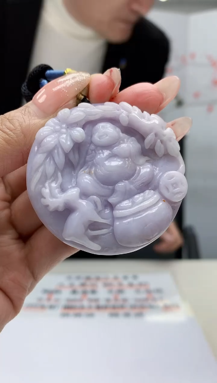 【闪购商品】定制翡翠未镶嵌5155MM-毛货挂件39