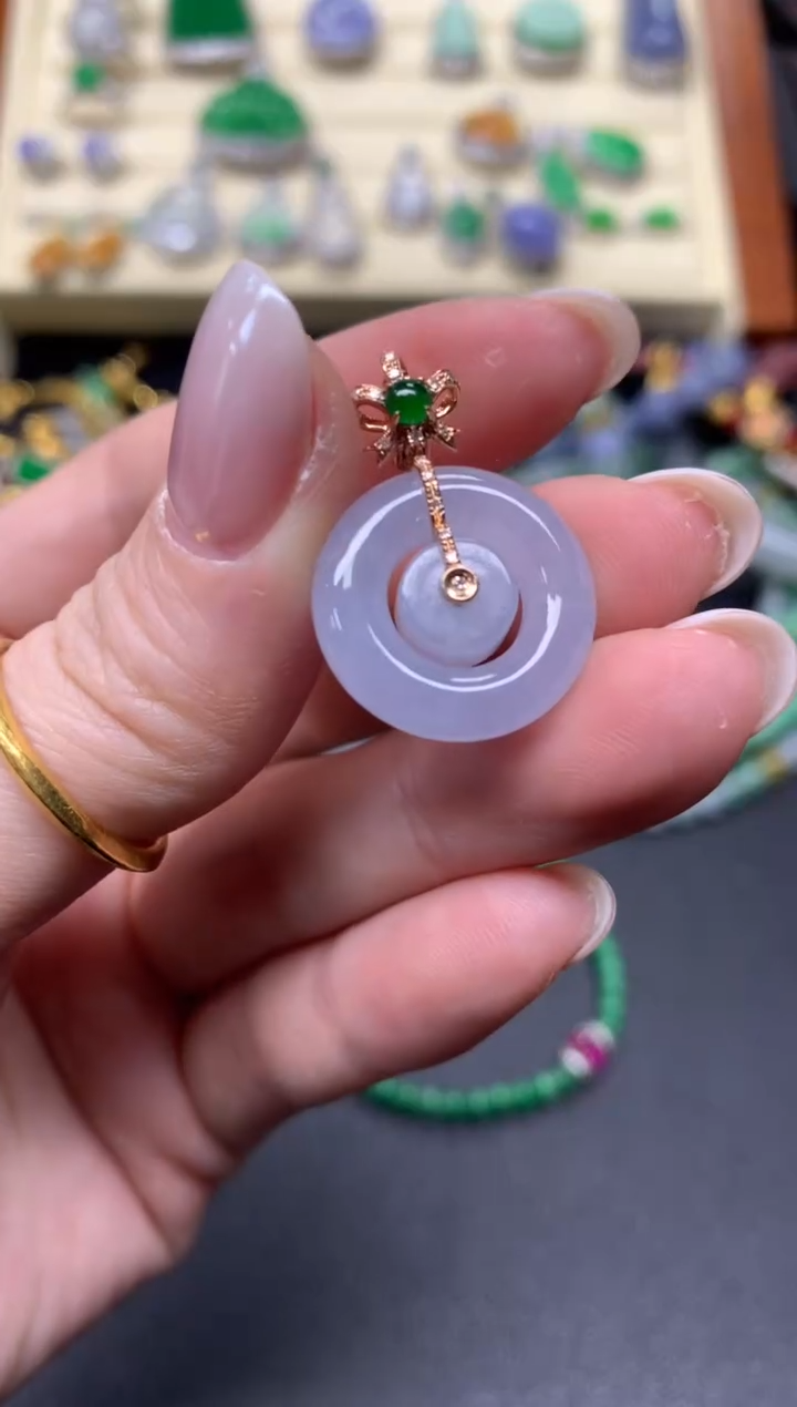 【闪购商品】翡翠吊坠(不含链)18K金镶嵌吊坠|1800+180