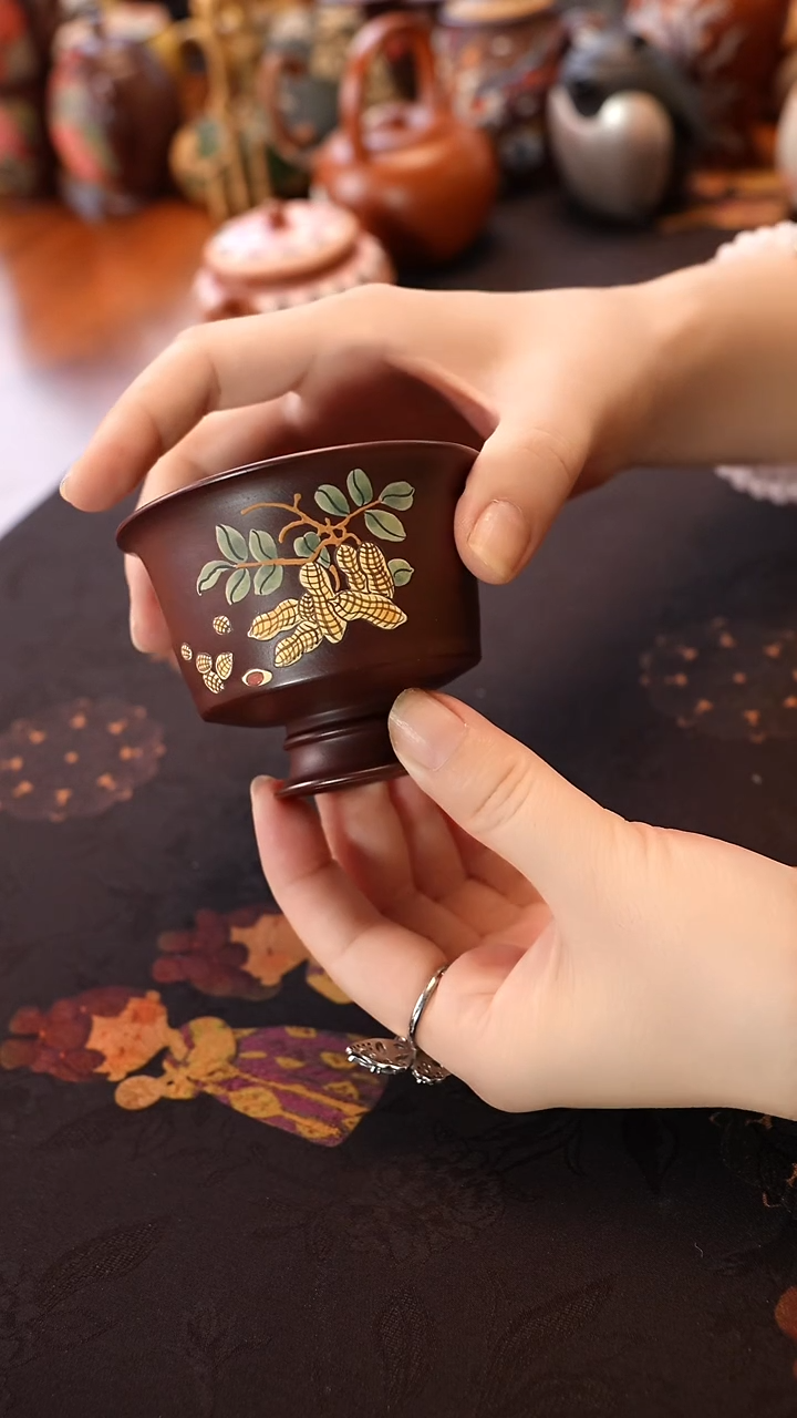 紫砂其他紫朱泥好事发生杯宜兴紫砂