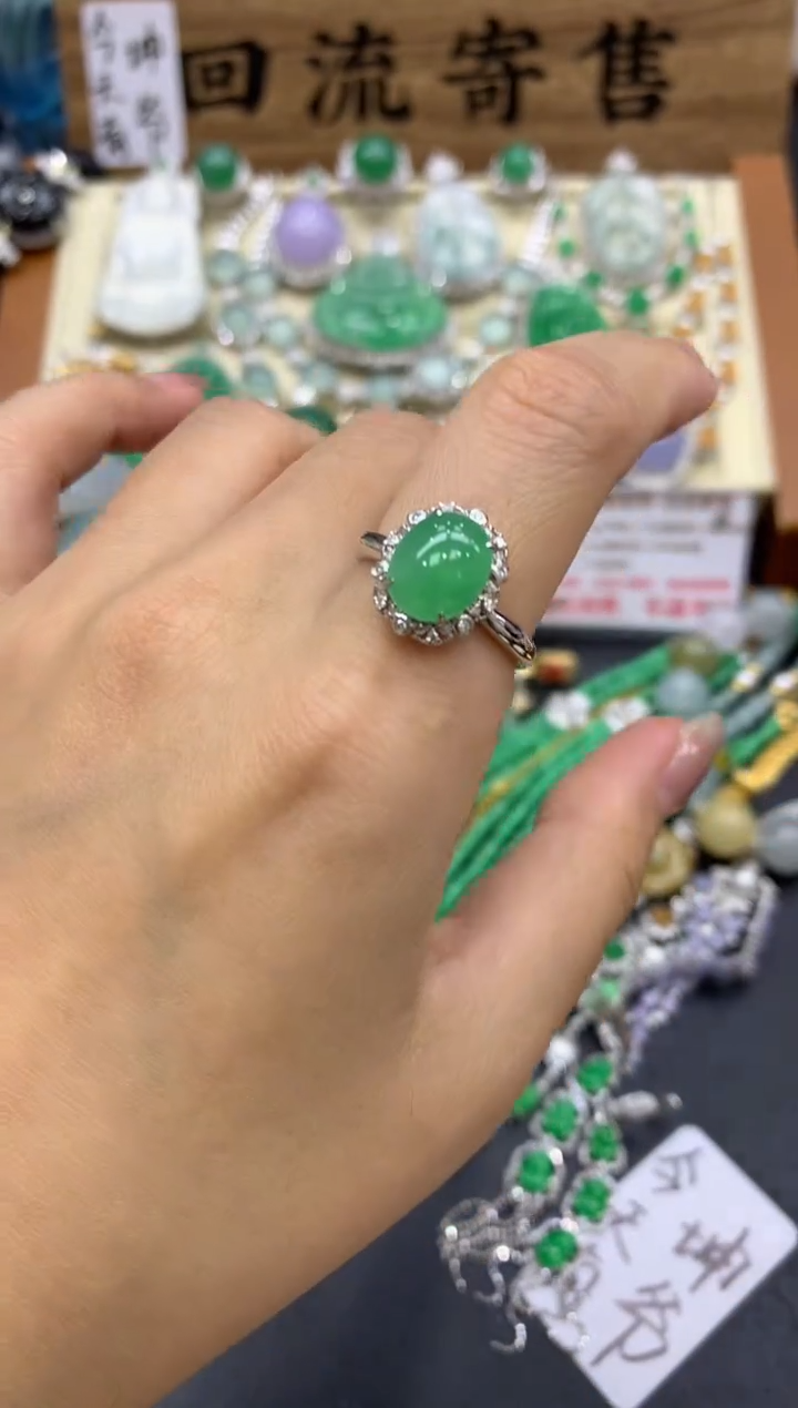 【闪购商品】翡翠戒指18K金镶嵌412-中国好珍宝