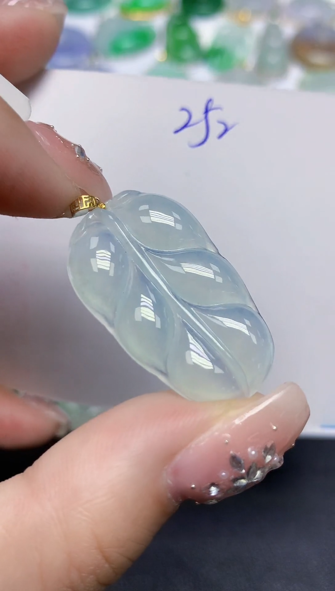 颈饰18K金镶嵌翡翠天然缅甸翡翠A货翡翠百元以上9元证书费自理